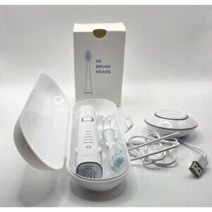 Miracle Smile Sonic Toothbrush + Travel Case + USB Charging Station + 6 Brushes